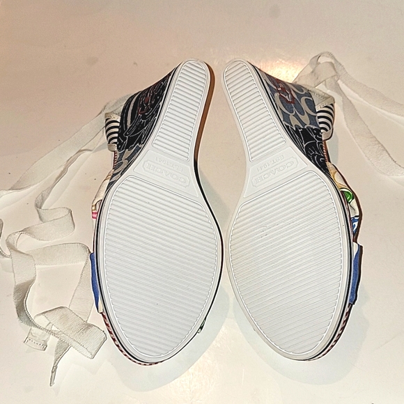 COACH TAMMIE OPEN TOE SLINGBACK WEDGE SANDALS - Picture 9 of 12